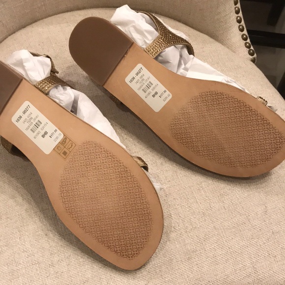 Tory Burch Gold Tone Rhinestone/Crystal sandals. - Picture 4 of 6